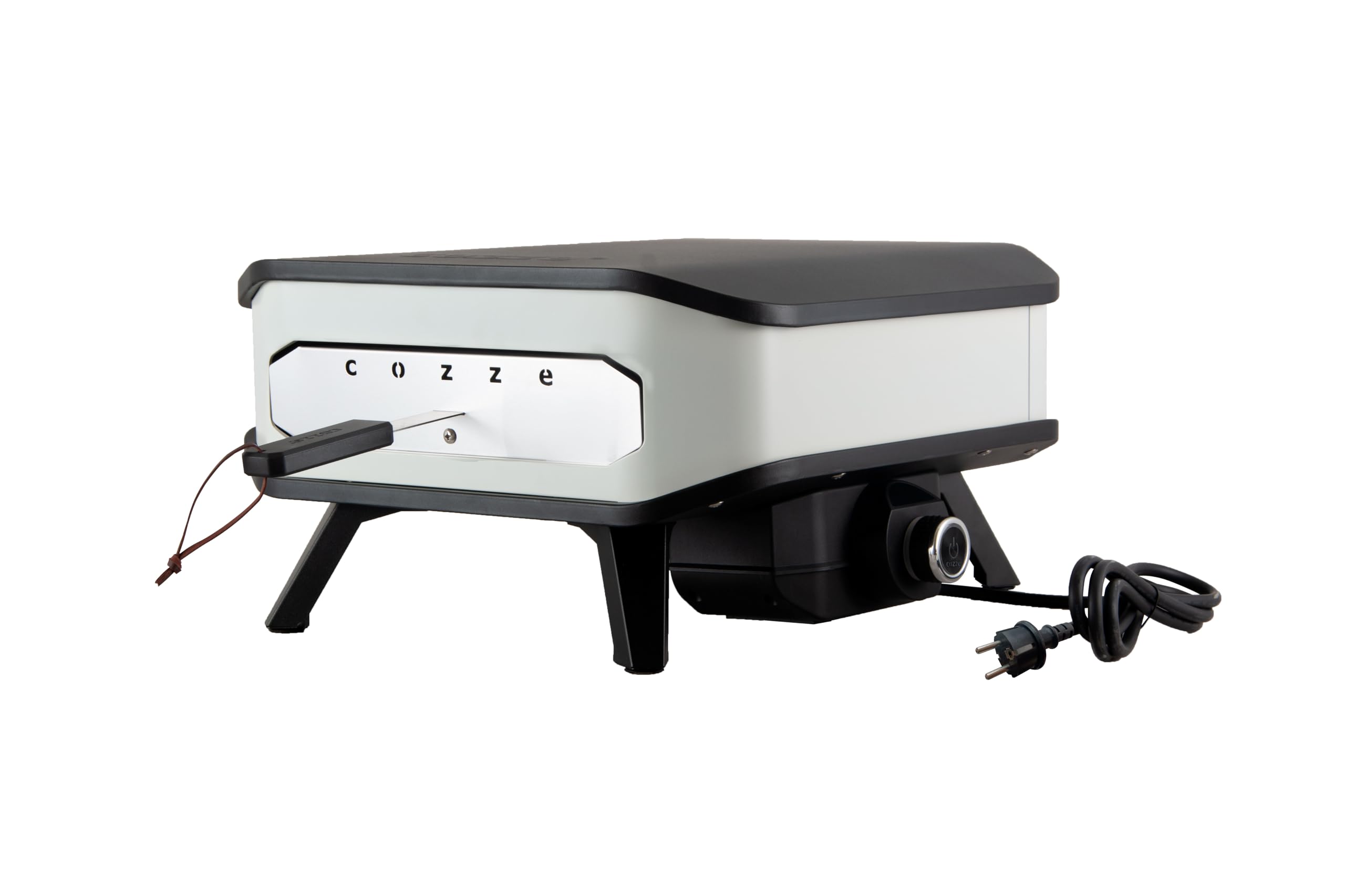 cozze® 13" Elektro-Pizzaofen mit Pizzastein, 230V/2200W, Digitale Temperatursteuerung, inkl. Frontabdeckung, Schwarzes