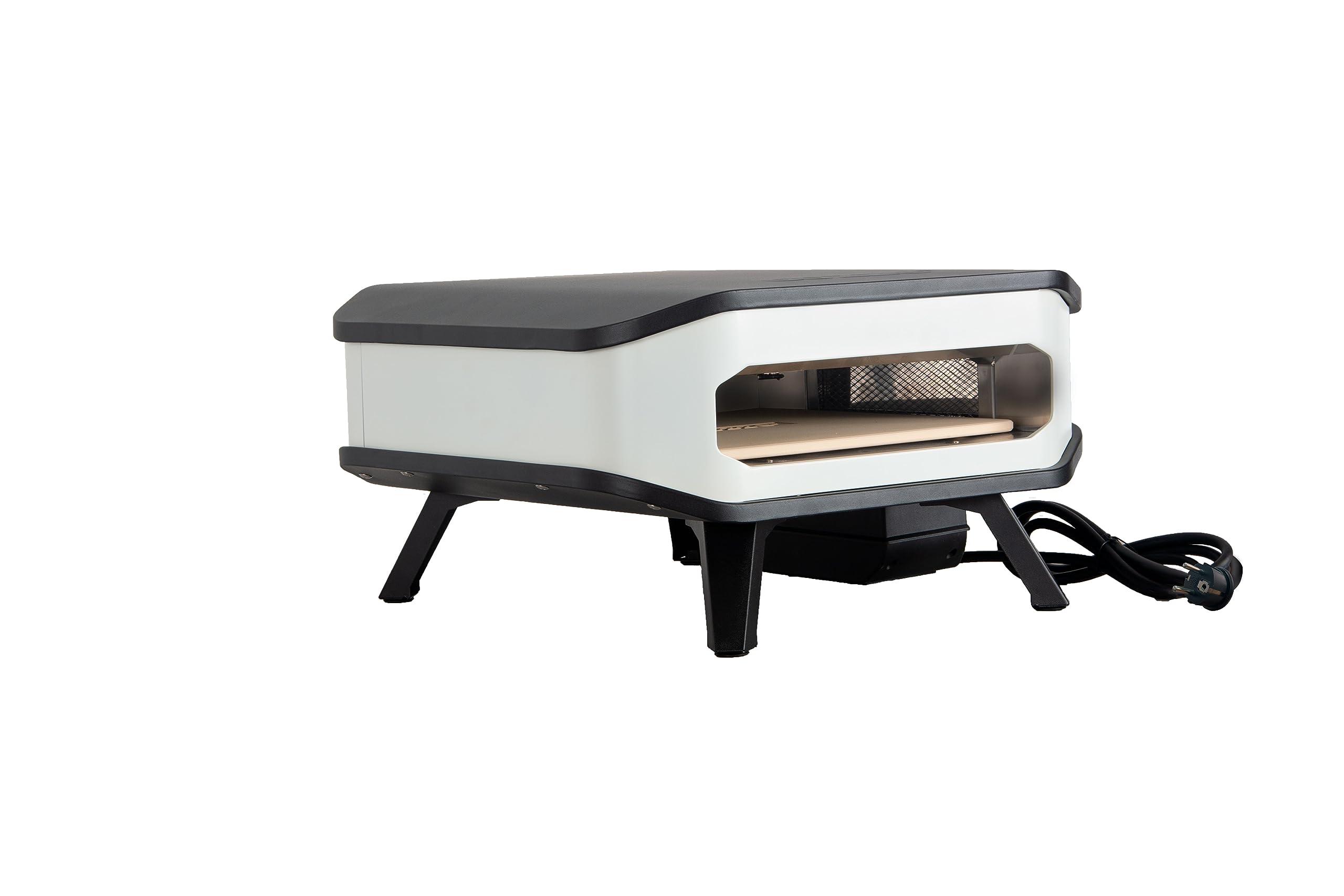 cozze® 13" Elektro-Pizzaofen mit Pizzastein, 230V/2200W, Digitale Temperatursteuerung, inkl. Frontabdeckung, Schwarzes