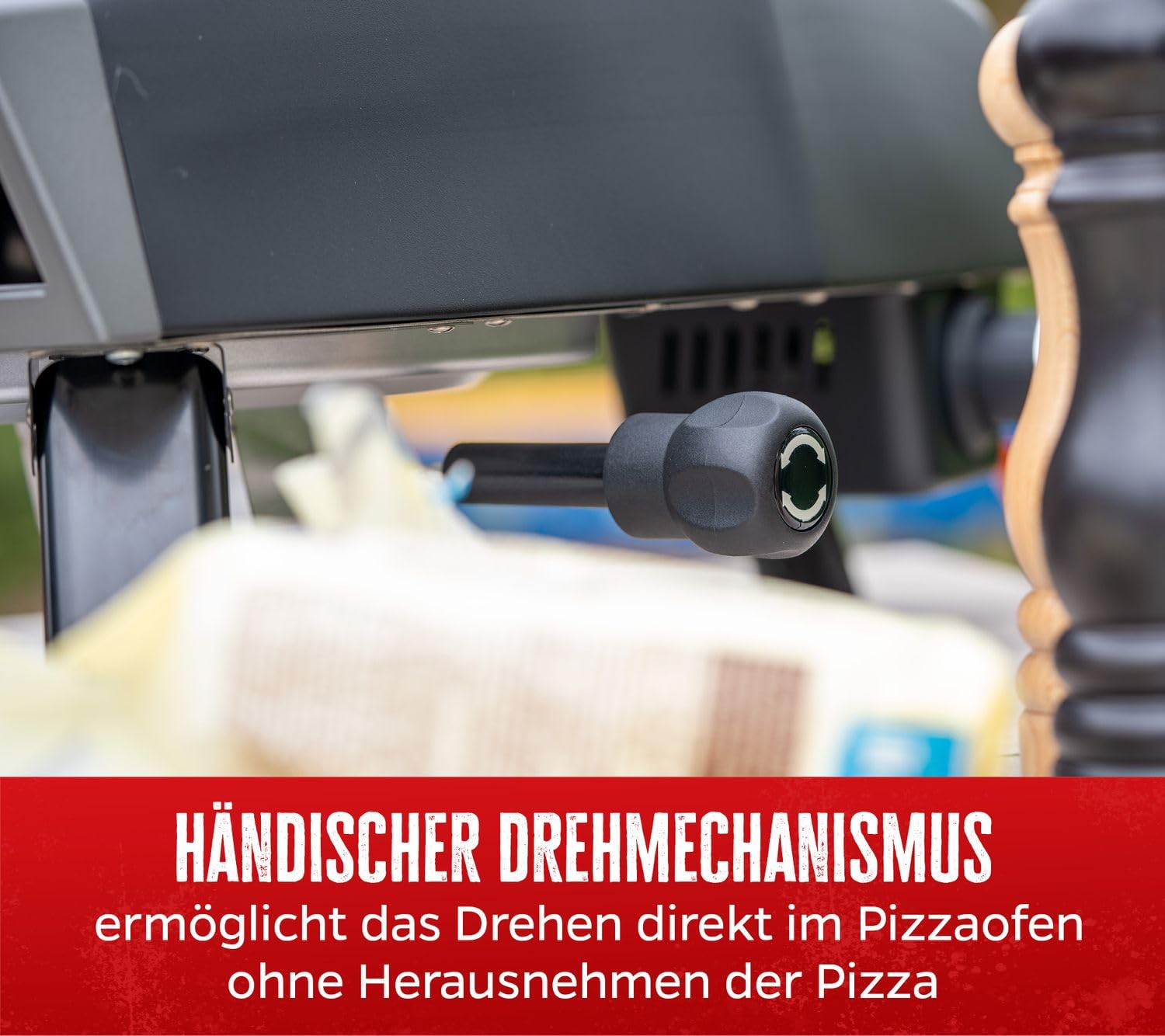 Grillfürst Gas Pizzaofen 305 mit drehbarem Pizzastein - bis zu 400°C, 4,65 kW starker Outdoor-Ofen für Pizza, geeignet für Terrasse, Balkon und Garten, perfekt für knusprige Pizza